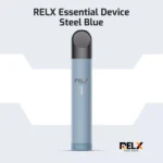 RELX Essential Steel Blue vape device and pod flavor available in Dubai