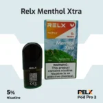 RELX Pod Pro 2 Menthol Xtra nicotine pod flavor available in Dubai