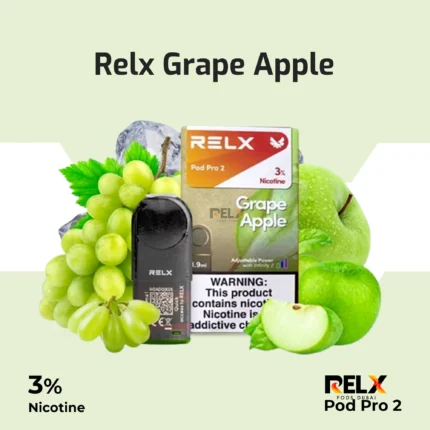 Relx pod pro 2 grape apple 3% for relx device in abu dhabi