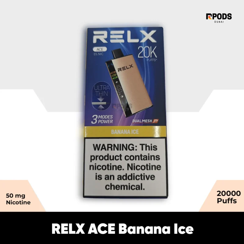 Buy RELX ACE Banana Ice 50mg Disposable Vape UAE