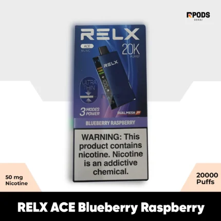 Buy RELX ACE Blueberry Raspberry 50mg Disposable Vape in UAE