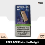 RELX ACE Pistachio Delight 50mg: 20000 puffs Disposable Vape device in Dubai