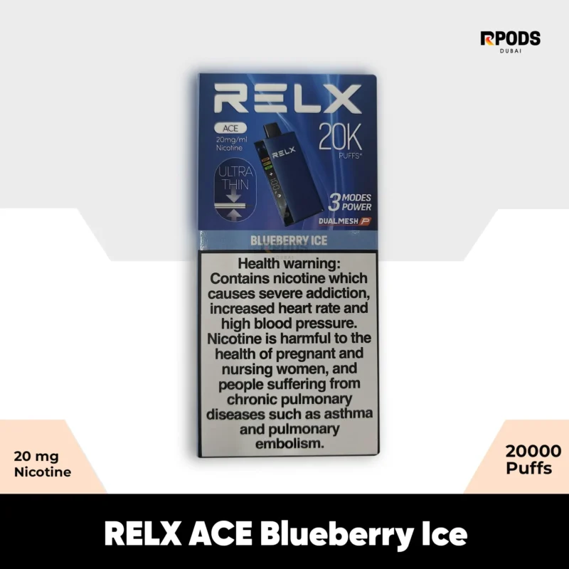 Get RELX ACE Blueberry Ice Premium Long-Last Disposable Vape in UAE