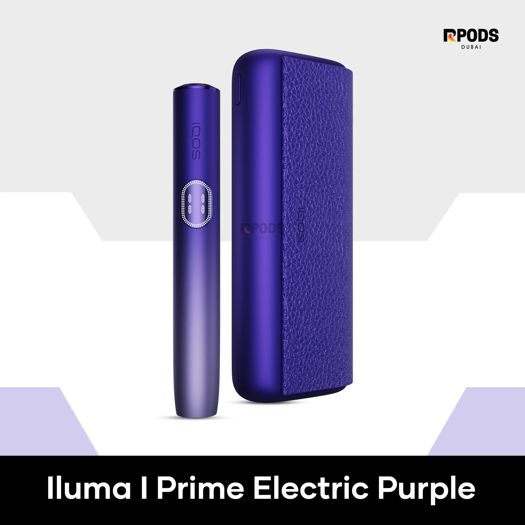 Iqos iluma i prime electric purple Iqos iluma i prime electric purple with luxury aluminum finish and interchangeable leather wrap.
