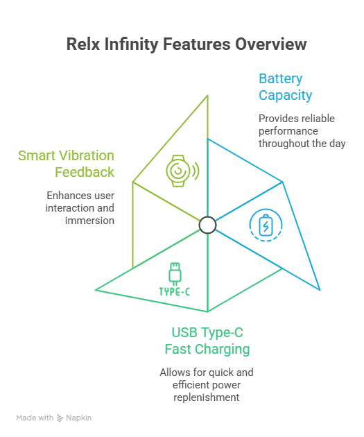 Key features of relx infinity device image