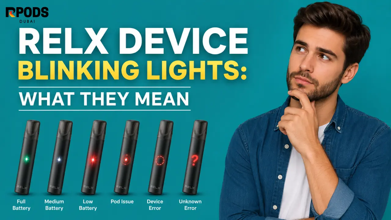 RELX Device Blinking Light Meanings Every Colour Guide for UAE Vapers