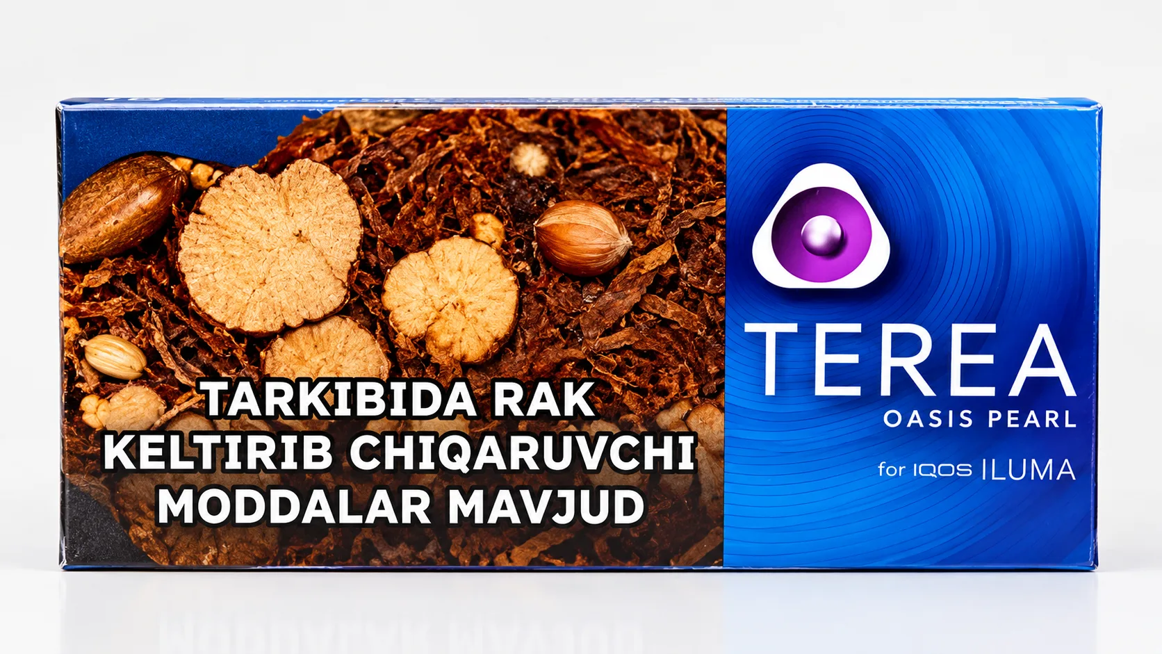 Terea oasis pearl kazakhstan pack featuring tobacco sticks with a toasted tobacco flavor profile