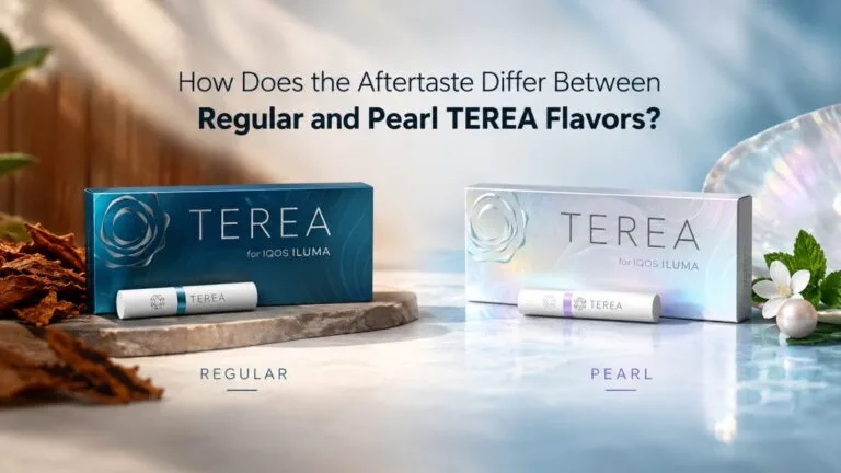 How does the aftertaste differ between regular and pearl terea flavors? Regular vs pearl terea aftertaste
